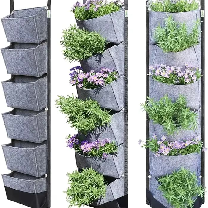 Sacs de plantation en tissu feutre vertical, 6 poches, mur de jardin, confection de plantes vertes v