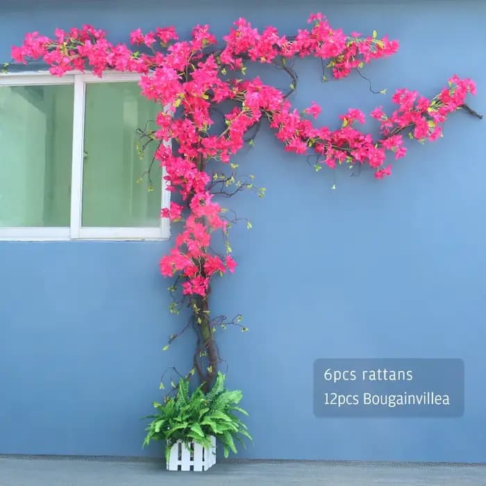 Ensemble d'arbres et de lianes artificiels Bougainvillea