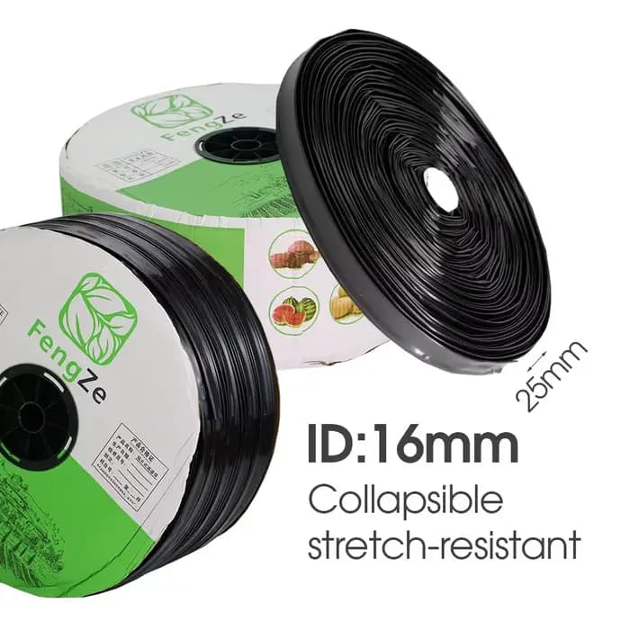 10-200m ruban d'égouttement 16MM PE espacement des tubes 10-40CM pour l'arrosage de serre de jardin