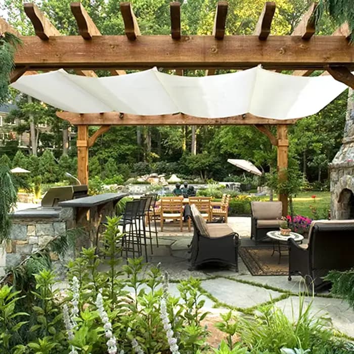 Filet d'ombrage télescopique rétractable et étanche, 2.5x3m ~ 3x6m, pour maison, jardin, Gazebo, Per