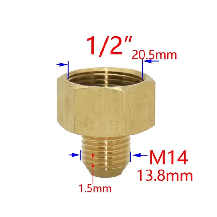 Connecteur de filetage en laiton 1/2 "à M22/20/24/16/18/28 pour robinet, connecteur de douche de sal