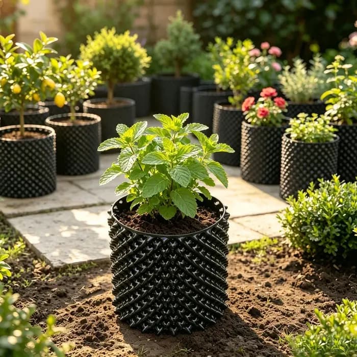 12 pots de pépinière à élagage aérien avec plateaux, pour le contrôle des racines des semis, des légumes et des fruits