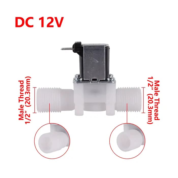 DC 12V AC 220V électrovanne d'entrée électrique normalement fermée 1/2 "3/4" 1/4 "N/C électrovanne d