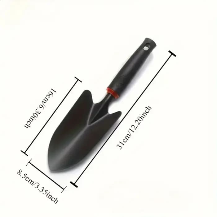 XMSJ Pelle de jardinage en métal durable avec poignée noire ergonomique et accents orange – Parfaite