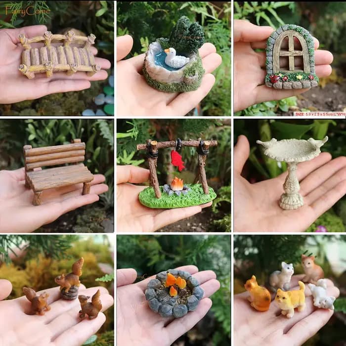 Figurines de fées de jardin miniatures en résine, mini-statues de fées, décorations et accessoires pour jardin féerique