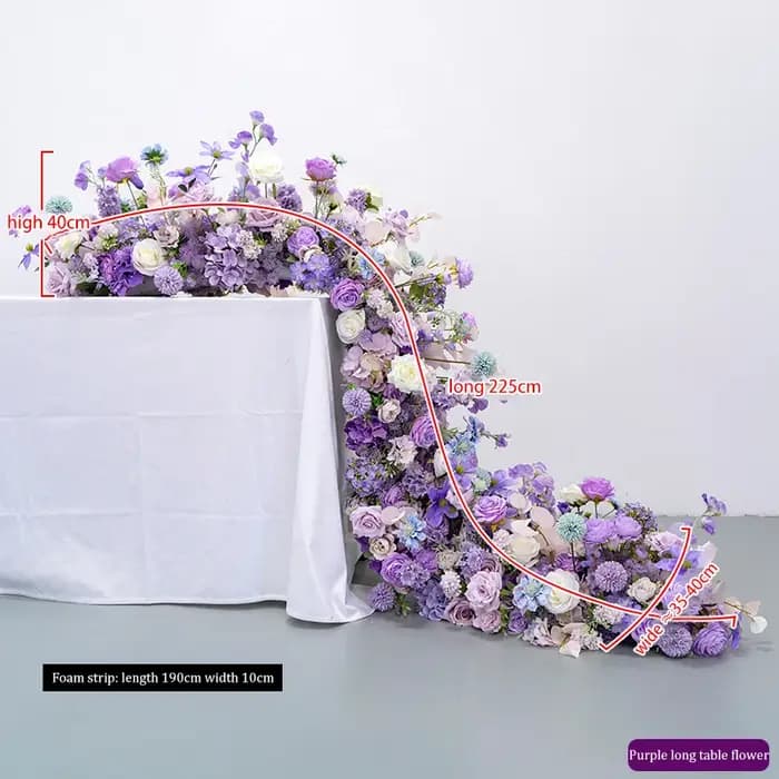 Guirlande de fleurs artificielles violettes pour canapé/table