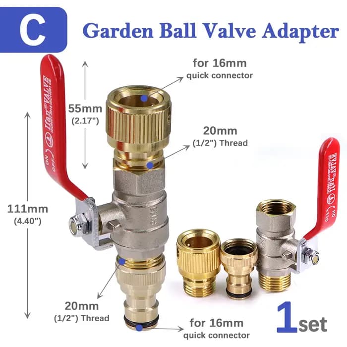 Adaptateur de tuyau à boule en laiton