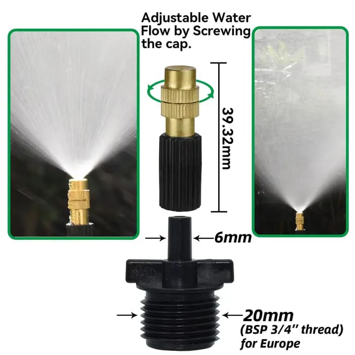 KESLA 10 pièces 6 Types Micro Irrigation goutte à goutte brumisation buse en laiton jardin pulvérisa