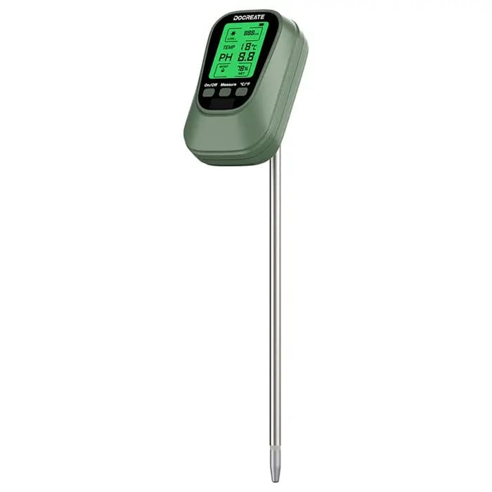 Testeur d'humidité du sol 4-en-1 avec écran LCD rétroéclairé pour le jardinage