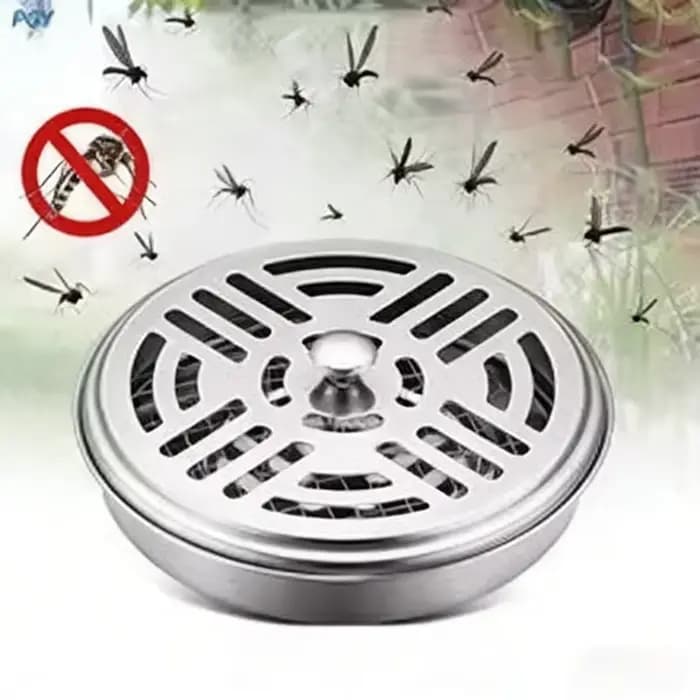 Support pour spirales anti-moustiques en acier inoxydable avec couvercle, boîte ronde en fer forgé p
