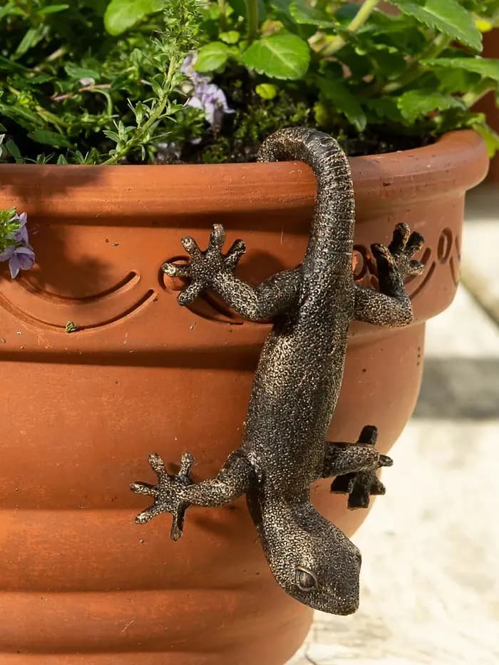 Figurine de jardinière Gecko pour décoration de jardin