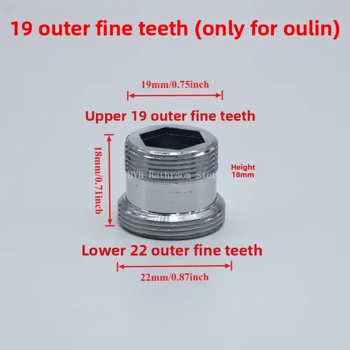 Connecteur de filetage M22 à M19 en acier inoxydable, Joints de robinet de cuisine domestique de jar