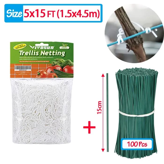 Filet d'escalade de jardin, filet en treillis, Support de plantes robuste pour fleurs, légumes, vigne, verger, outils de jardinage