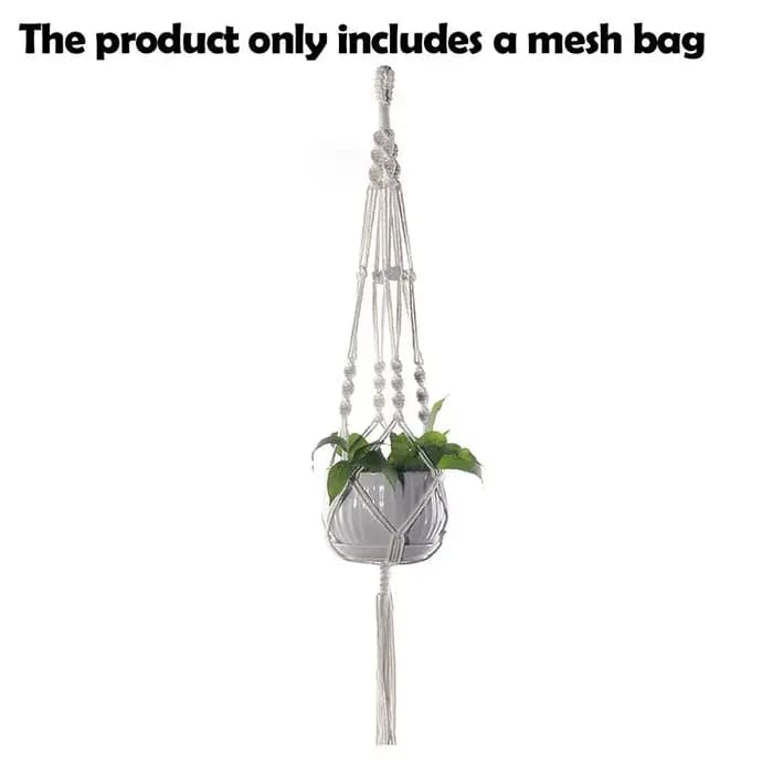 Porte-plante en macramé fait main, corbeille suspendue en corde de coton, support pour pot de fleurs, décoration murale pour intérieur, extérieur, balcon, jardin