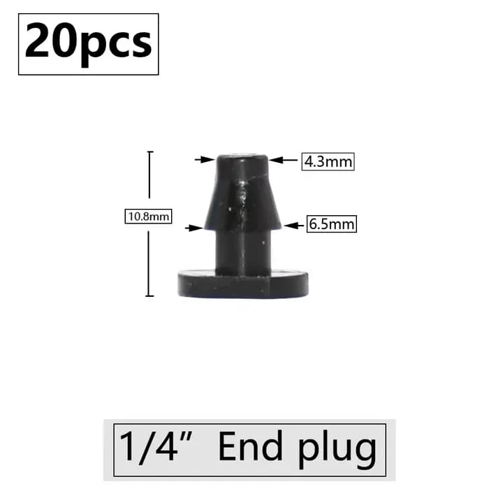 Connecteur de tuyau d'arrosage, 20 pièces, 3mm, 4mm, d'argile goutte à goutte 1/4 en effet et 1/8 en