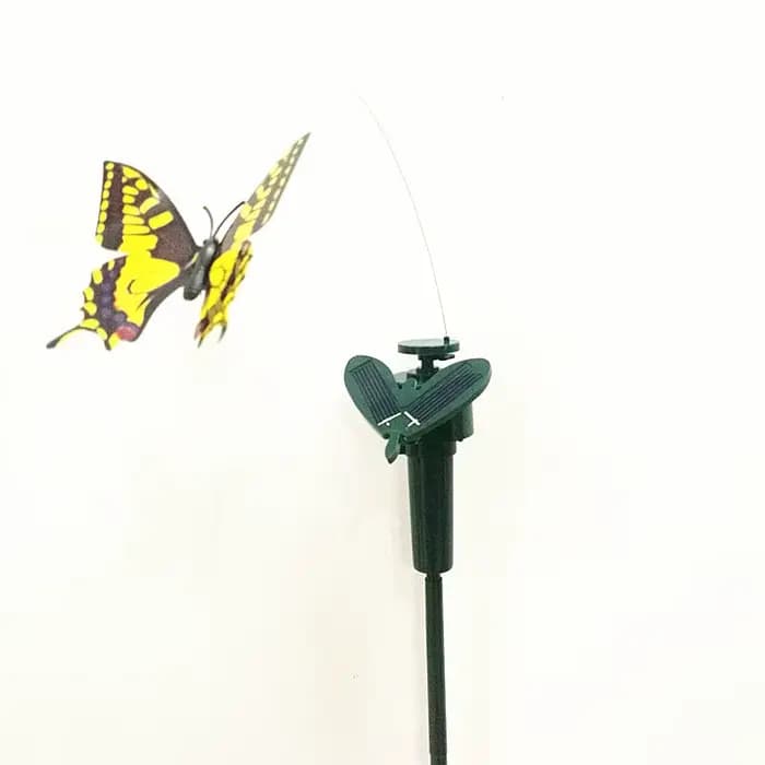Piquet de fleurs de papillons et de colibri en pot, plantes de jardin, décor de jardin
