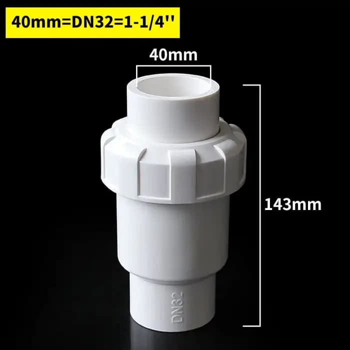 Clapet anti-retour à bille en PVC 20 ~ 110mm