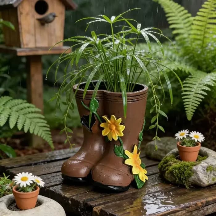 Vase moderne en forme de bottes de pluie pour arrangements floraux