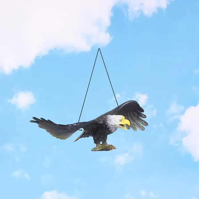 Nouveau : 1 Pièce - Figurine d'aigle d'extérieur suspendue, dissuasif pour oiseaux, ornement en plas