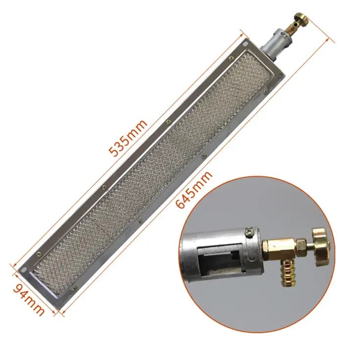 Brûleur infrarouge en céramique pour barbecue 53x9.5cm, brûleur à gaz en céramique en acier inoxydab
