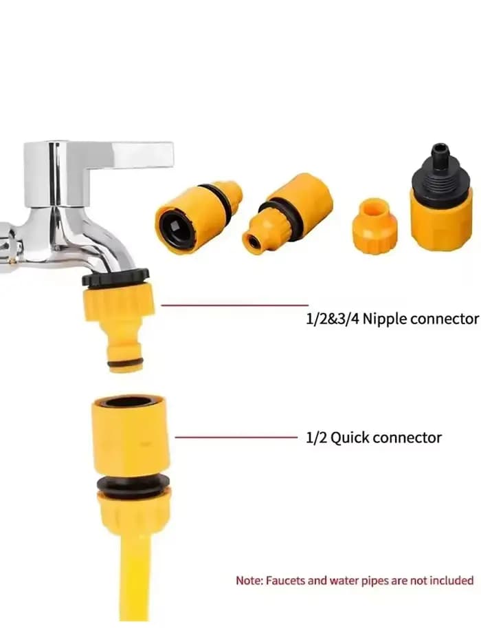 Connecteur rapide de robinet de tuyau de 3/4 et 1/2 pouces