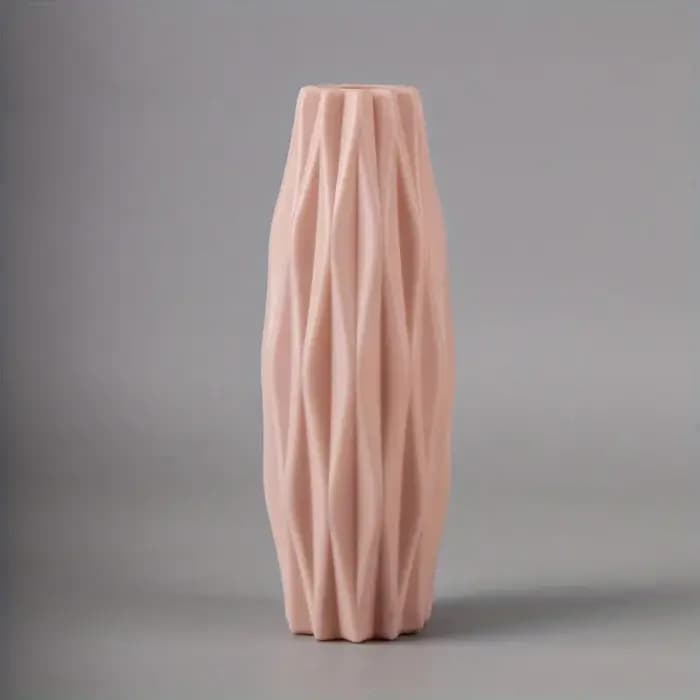 Vase en plastique découpé au diamant – Pot en céramique imitation incassable pour la décoration de la maison