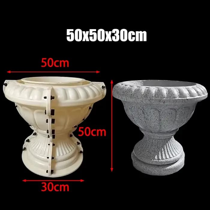 Moule en ciment décoratif pour pot de fleurs 50x50x30cm, béton préfabriqué en plastique, adapté aux