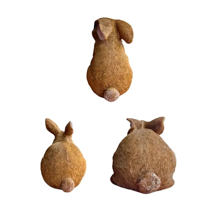 Ensemble de 3 décorations de jardin lapin de Pâques, pour la maison, le jardin et l'extérieur