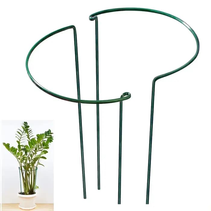 Piquets de Support de Plante en Métal Robuste, Bordure d'Anneau Vert pour Jardin, Fleur d'Hortensia