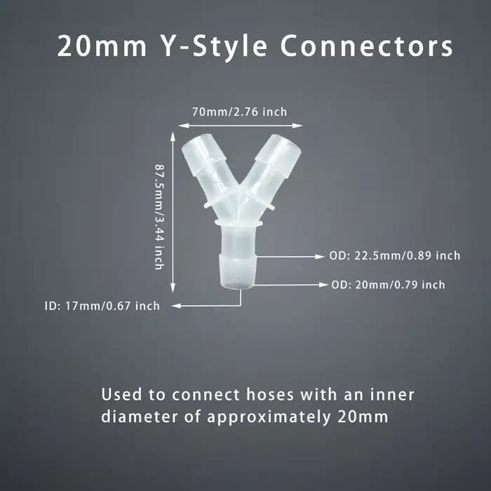 Connecteur en T pour tuyau, raccord en forme de Y, séparateur de débit d'air et d'eau, Joint de tube
