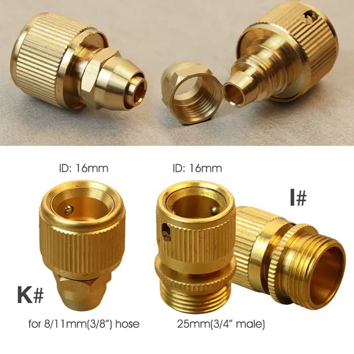 Connecteur rapide de robinet en laiton 1/2 ''3/4'' 1 '', adaptateur de couplage de tuyau en cuivre 1
