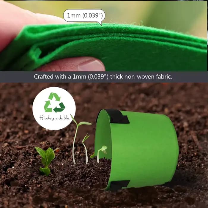 Sacs de Culture en Tissu Vert pour Jardin, 1-30 Gallons, avec Foy, pour Plantes de Cour, Légumes, Fl