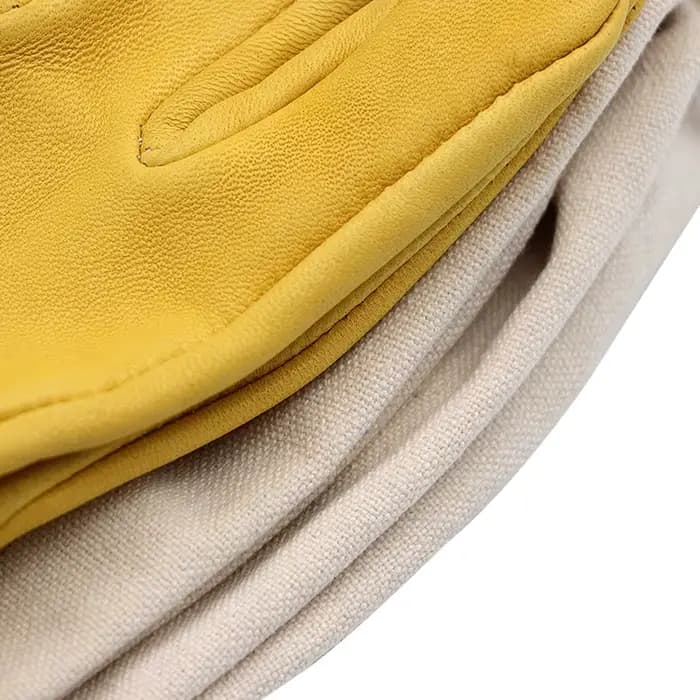 Gants d'apiculture avec manches de protection, maille jaune respirante, peau de mouton blanche et ti