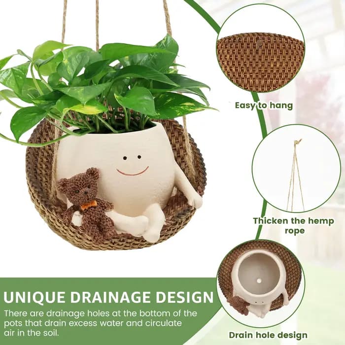 Pots décoratifs suspendus pour le visage