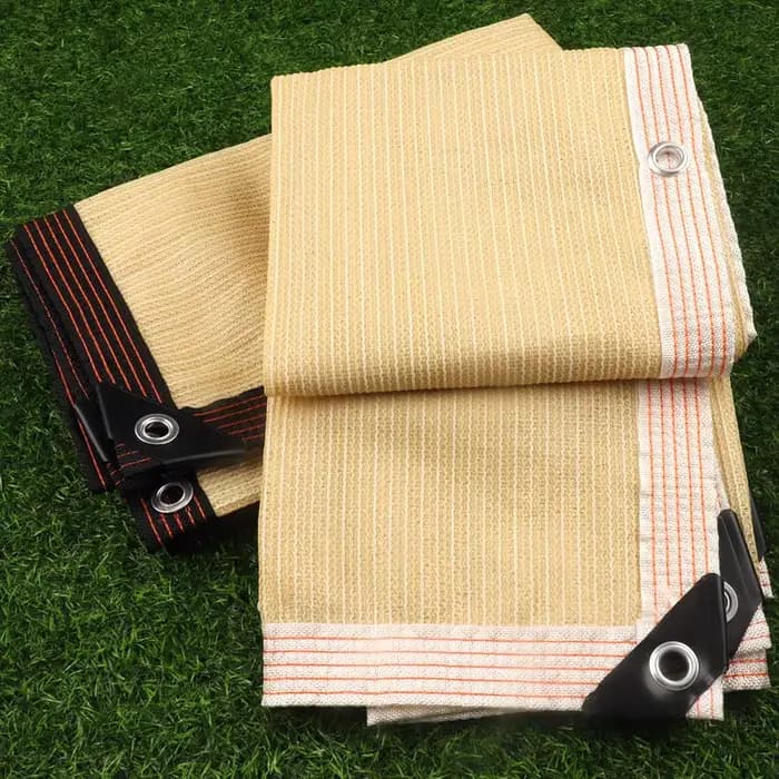 Filet pare-soleil beige en HDPE vierge 85-90% d'ombrage, écran de balcon, tissu anti-UV extérieur, f