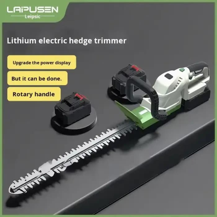 Taille-haie sans fil professionnel pour l'entretien des pelouses, largeur de coupe de 520 mm, qualité industrielle, deux batteries électriques