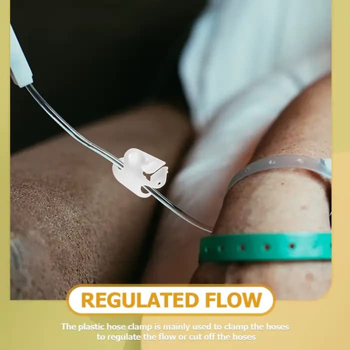 Collier de serrage en plastique Robert pour tuyau, contrôle de débit, arrêt d'eau, réglable, médical