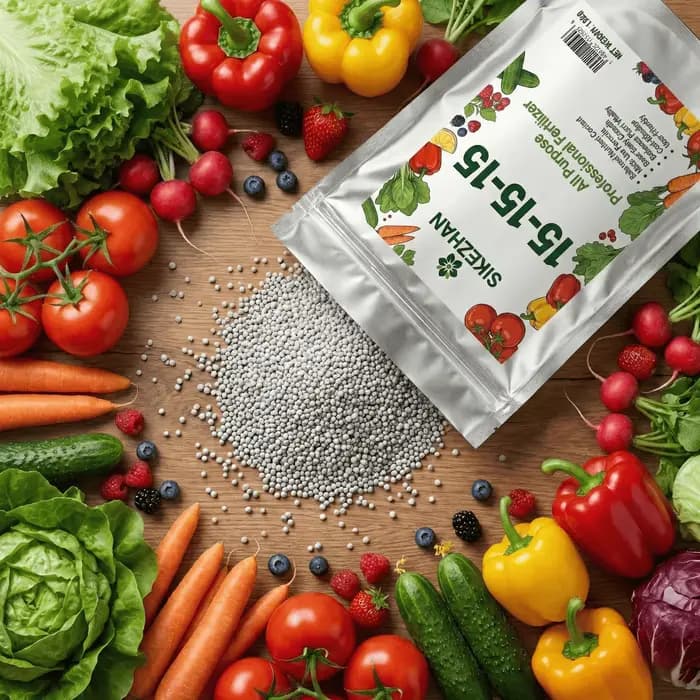 Engrais granulé NPK 15-15-15 équilibré et riche en nutriments pour légumes