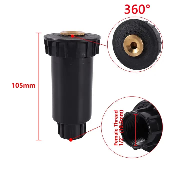 Arroseur enterré Pop-Up 90-360 degrés 1/2 "arroseur d'irrigation de pelouse à filetage femelle arros