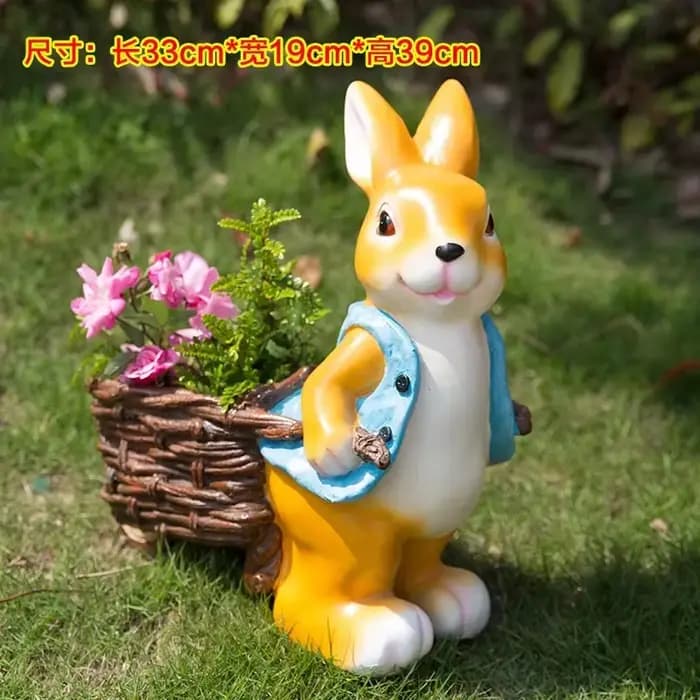 Pot de fleur en résine de lapin de dessin animé