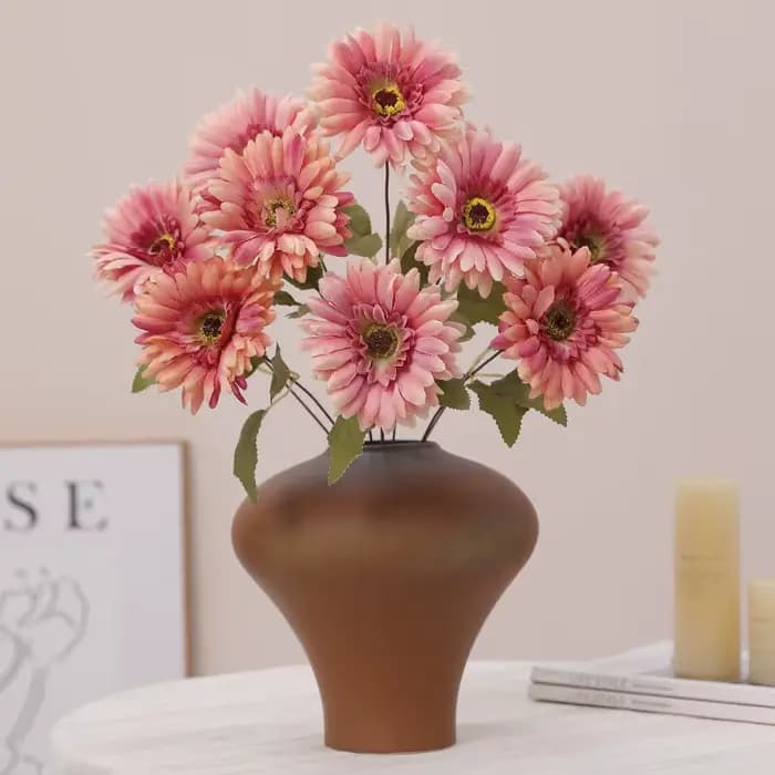 Bouquet de fleurs artificielles Gerbera Orange