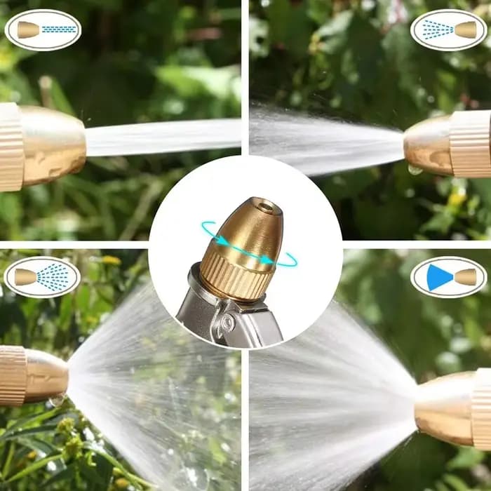 Pulvérisateur d'eau haute pression en métal pour jardin avec jet de tuyau pour pelouse, lavage de vo
