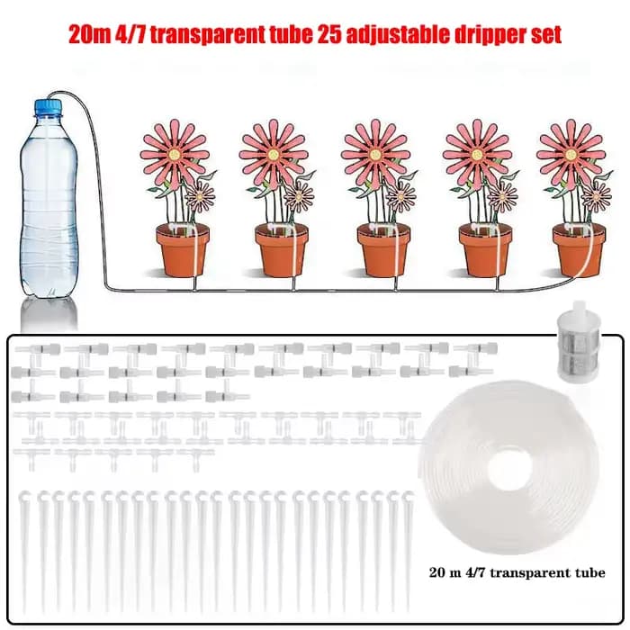 Kit d'irrigation goutte-à-goutte de jardin avec valve de régulation