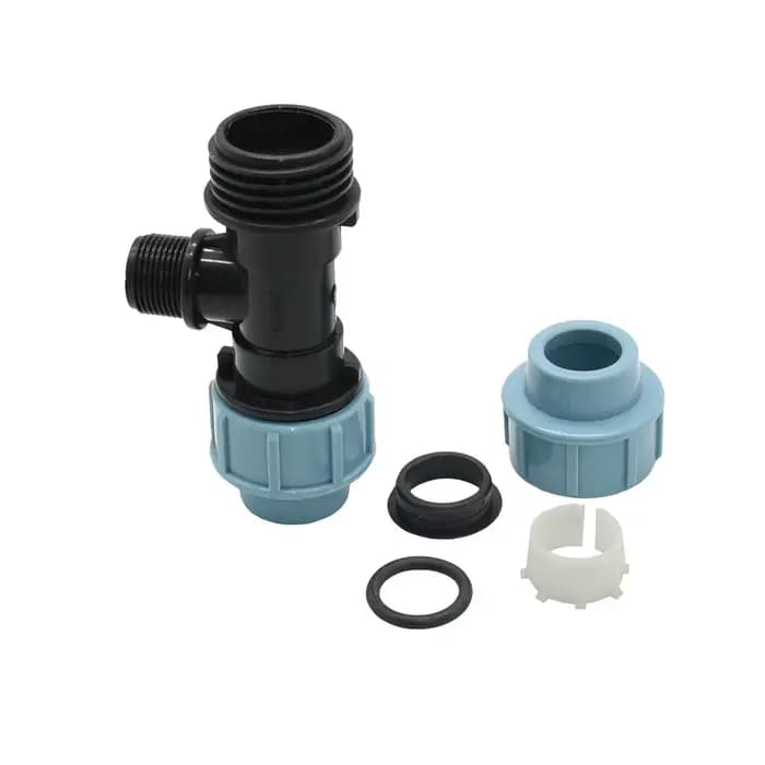 Adaptateur IBC S60 x 20mm 25mm 32mm, Connecteur de Tube PE Coudé Mathiateur d'Eau Raccord de Tuyau e