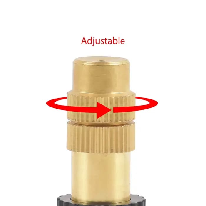 Buse de brumisation en cuivre réglable avec connecteur en T en plastique, arroseur d'irrigation en l