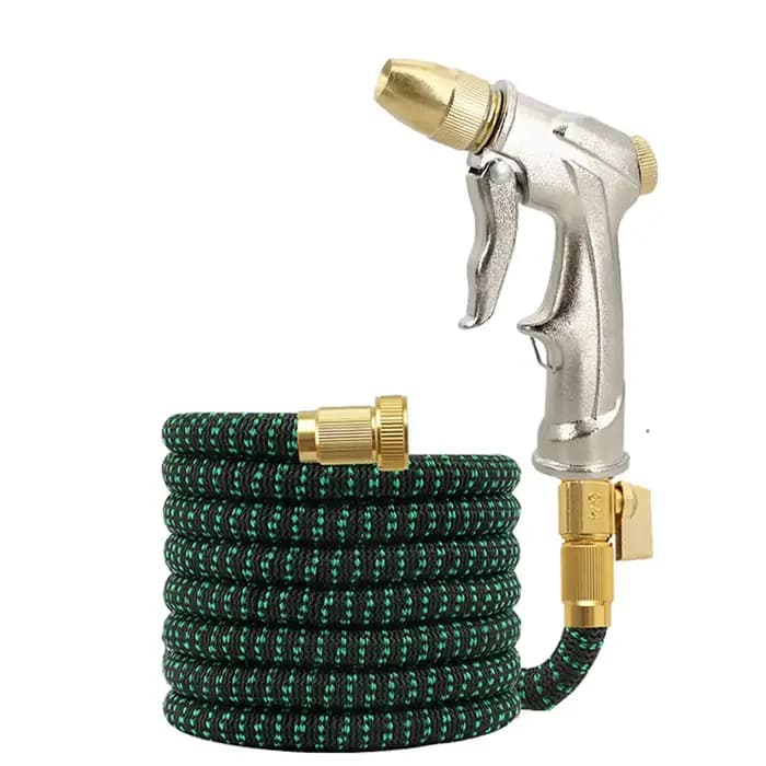 Tuyau d'arrosage, tuyau magique avec joint en laiton, pistolet à eau haute pression en métal, adapté