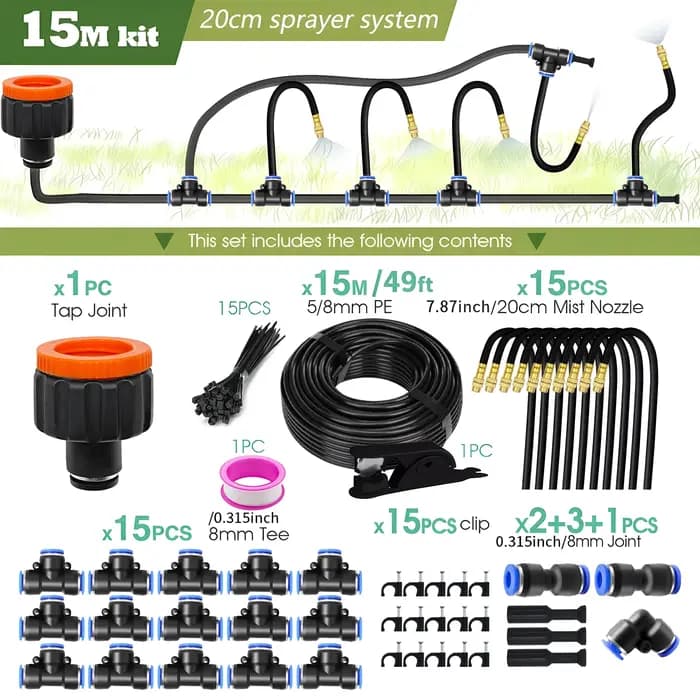 Système de refroidissement par brumisation pour plantes de jardin