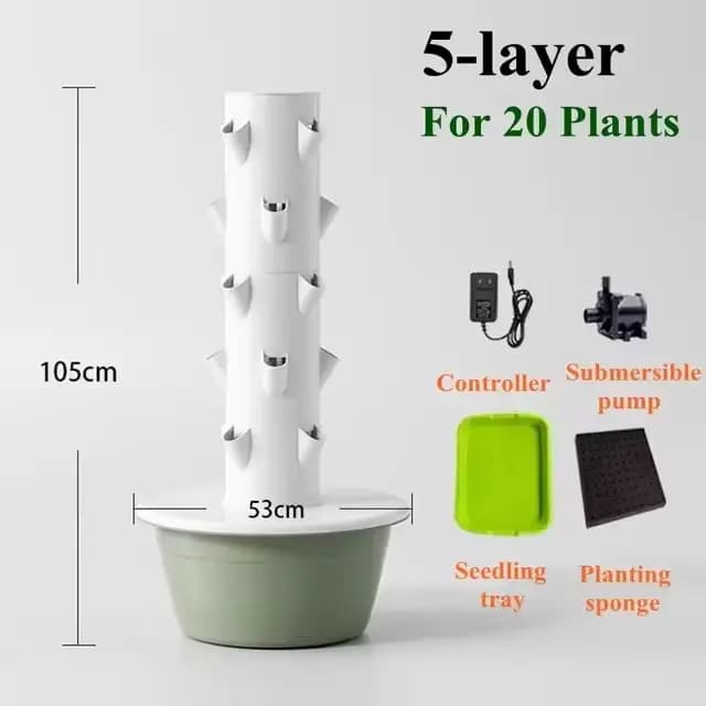 Système de culture hydroponique – Tour aéroponique verticale pour plantes d'intérieur, arrosage auto