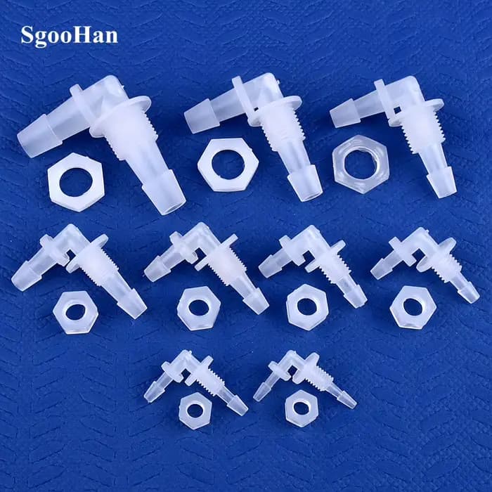 Connecteurs coudés pagode PP M6 ~ G1/2 à 2.4-11.1mm, 5 à 200 pièces, Joints de tuyau de pompe à Air