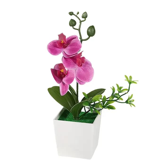 Fleurs artificielles de Phalaenopsis en pot pour une décoration élégante